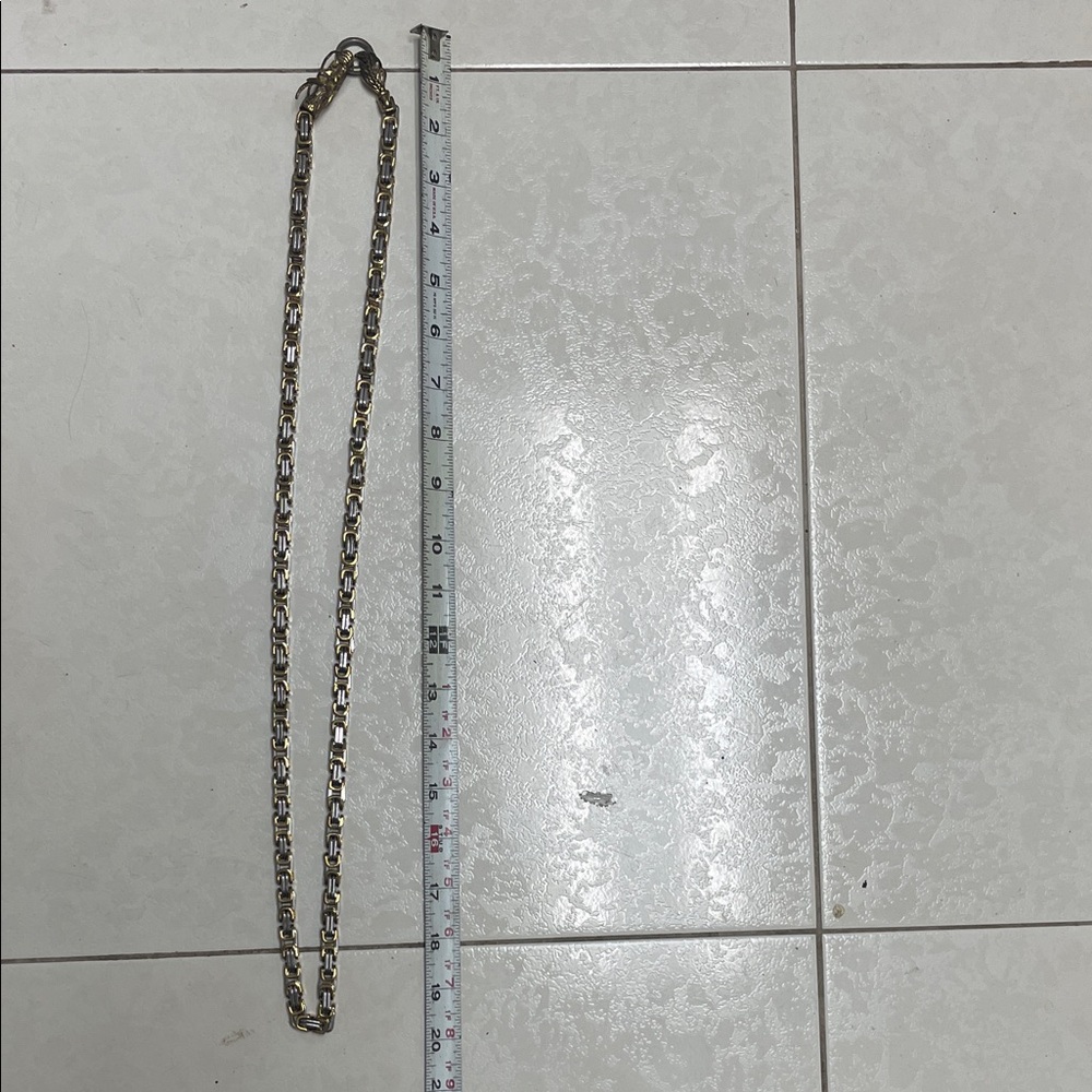 Source Unknown Gold and Silver Chain Necklace - image 4